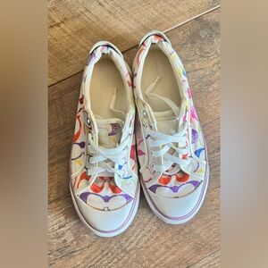 Coach Barrett Sneakers Shoes Womens Signature Lace Up Canvas Women's Sz 7B